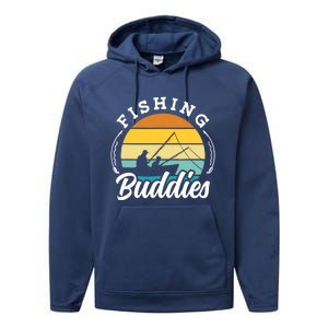 Fishing Buddies Buddy Fisher Fisherman Performance Fleece Hoodie