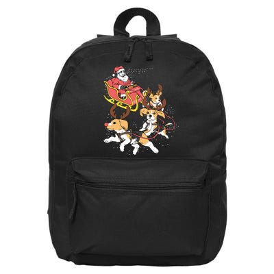 Funny Beagle Christmas Tee For Cute Dog Lovers 16 in Basic Backpack