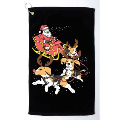 Funny Beagle Christmas Tee For Cute Dog Lovers Golf Towel