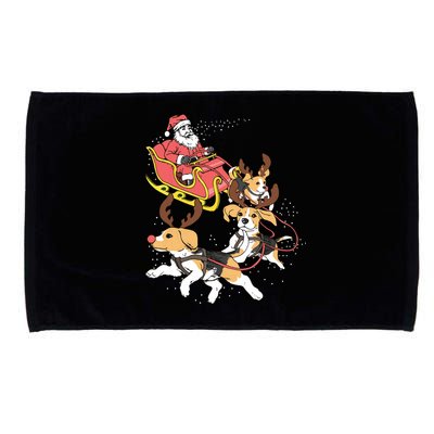 Funny Beagle Christmas Tee For Cute Dog Lovers Microfiber Hand Towel