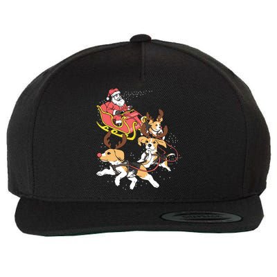 Funny Beagle Christmas Tee For Cute Dog Lovers Wool Snapback Cap