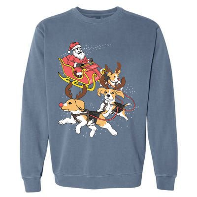 Funny Beagle Christmas Tee For Cute Dog Lovers Garment-Dyed Sweatshirt