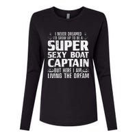 Funny Boat Captain Design For Men Women Boating Boat Captain Womens Cotton Relaxed Long Sleeve T-Shirt