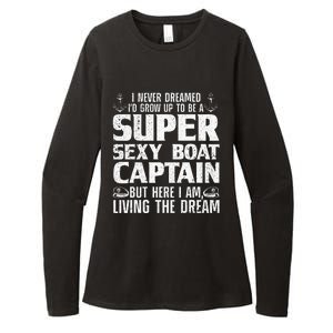 Funny Boat Captain Design For Men Women Boating Boat Captain Womens CVC Long Sleeve Shirt