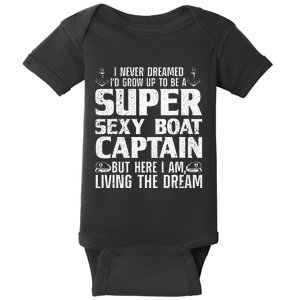 Funny Boat Captain Design For Men Women Boating Boat Captain Baby Bodysuit