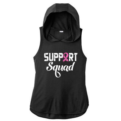 Funny Breast Cancer Warrior Support Squad Awareness Ladies PosiCharge Tri-Blend Wicking Draft Hoodie Tank