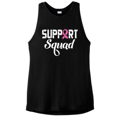 Funny Breast Cancer Warrior Support Squad Awareness Ladies PosiCharge Tri-Blend Wicking Tank