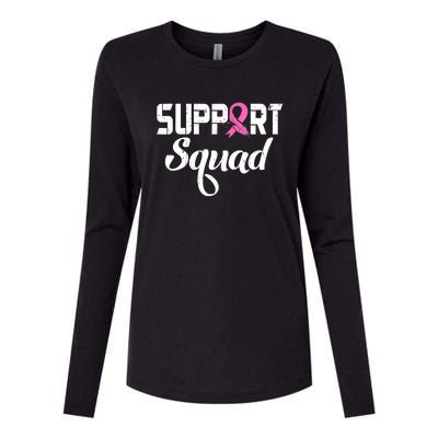 Funny Breast Cancer Warrior Support Squad Awareness Womens Cotton Relaxed Long Sleeve T-Shirt