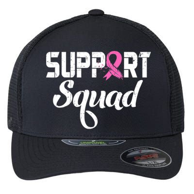 Funny Breast Cancer Warrior Support Squad Awareness Flexfit Unipanel Trucker Cap