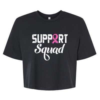 Funny Breast Cancer Warrior Support Squad Awareness Bella+Canvas Jersey Crop Tee