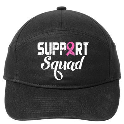 Funny Breast Cancer Warrior Support Squad Awareness 7-Panel Snapback Hat