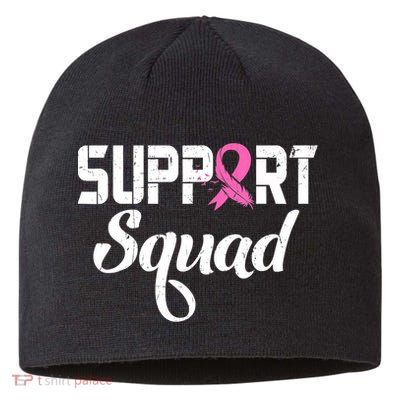 Funny Breast Cancer Warrior Support Squad Awareness Sustainable Beanie