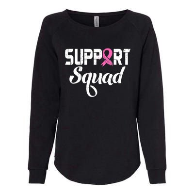 Funny Breast Cancer Warrior Support Squad Awareness Womens California Wash Sweatshirt