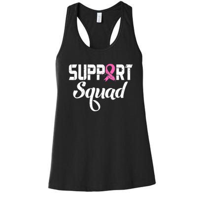 Funny Breast Cancer Warrior Support Squad Awareness Women's Racerback Tank