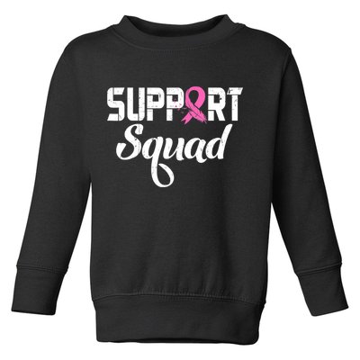 Funny Breast Cancer Warrior Support Squad Awareness Toddler Sweatshirt