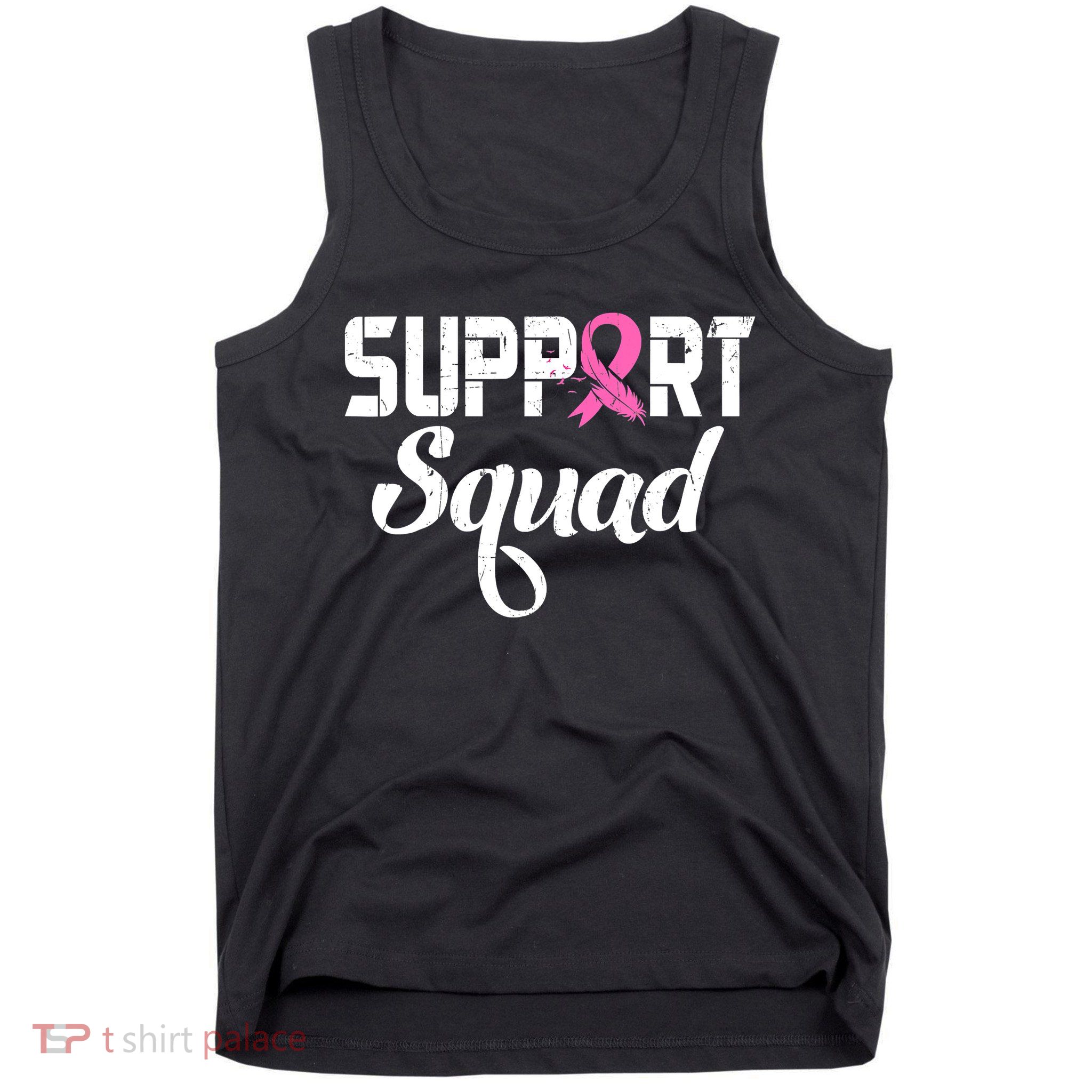Funny Breast Cancer Warrior Support Squad Awareness Tank Top