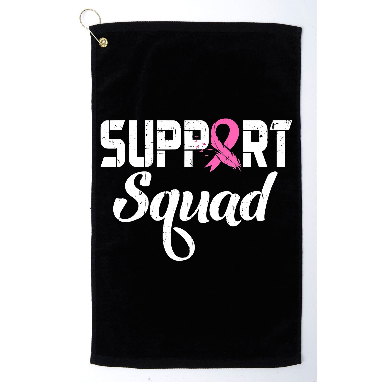 Funny Breast Cancer Warrior Support Squad Awareness Golf Towel