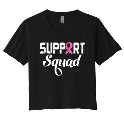 Funny Breast Cancer Warrior Support Squad Awareness Women's Crop Top Tee