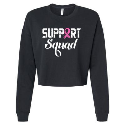 Funny Breast Cancer Warrior Support Squad Awareness Cropped Pullover Crew