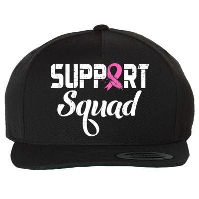 Funny Breast Cancer Warrior Support Squad Awareness Wool Snapback Cap