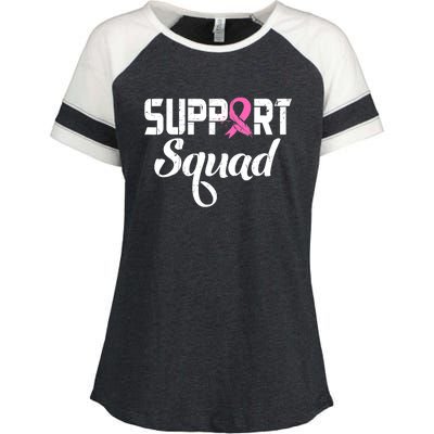 Funny Breast Cancer Warrior Support Squad Awareness Enza Ladies Jersey Colorblock Tee