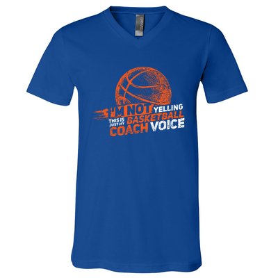 Funny Basketball Coach Gift Hoops Coaching Gift V-Neck T-Shirt