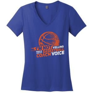 Funny Basketball Coach Gift Hoops Coaching Gift Women's V-Neck T-Shirt