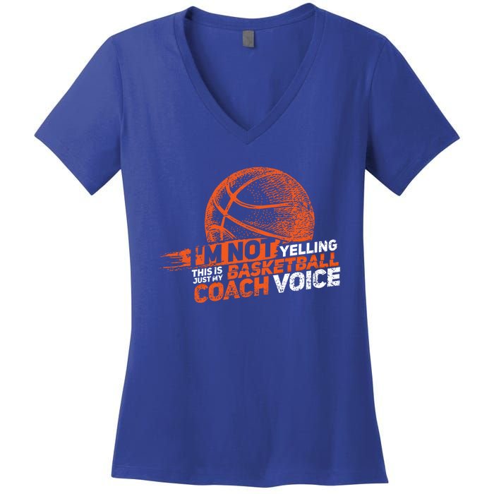 Funny Basketball Coach Gift Hoops Coaching Gift Women's V-Neck T-Shirt