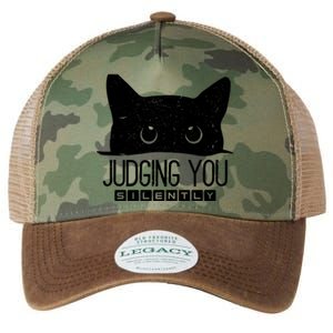 Funny Black Cat Judging You Silently Sarcastic Cat Mom Gift Legacy Tie Dye Trucker Hat