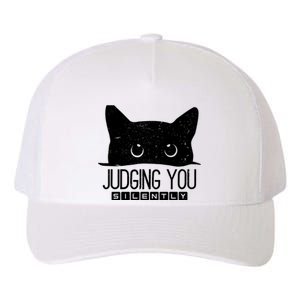 Funny Black Cat Judging You Silently Sarcastic Cat Mom Gift Yupoong Adult 5-Panel Trucker Hat