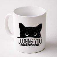 Funny Black Cat Judging You Silently Sarcastic Cat Mom Gift Coffee Mug