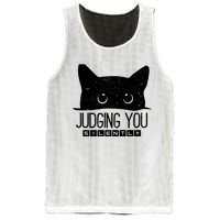 Funny Black Cat Judging You Silently Sarcastic Cat Mom Gift Mesh Reversible Basketball Jersey Tank