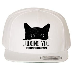 Funny Black Cat Judging You Silently Sarcastic Cat Mom Gift Wool Snapback Cap