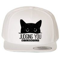 Funny Black Cat Judging You Silently Sarcastic Cat Mom Gift Wool Snapback Cap