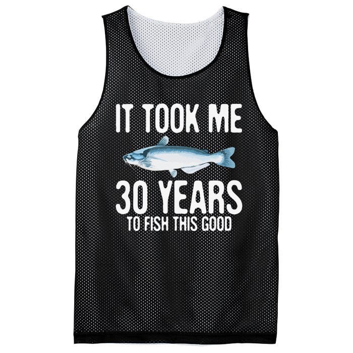 Funny Blue Catfish Fishing 30th Birthday 30 Years To Fish Mesh Reversible Basketball Jersey Tank