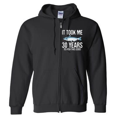 Funny Blue Catfish Fishing 30th Birthday 30 Years To Fish Full Zip Hoodie