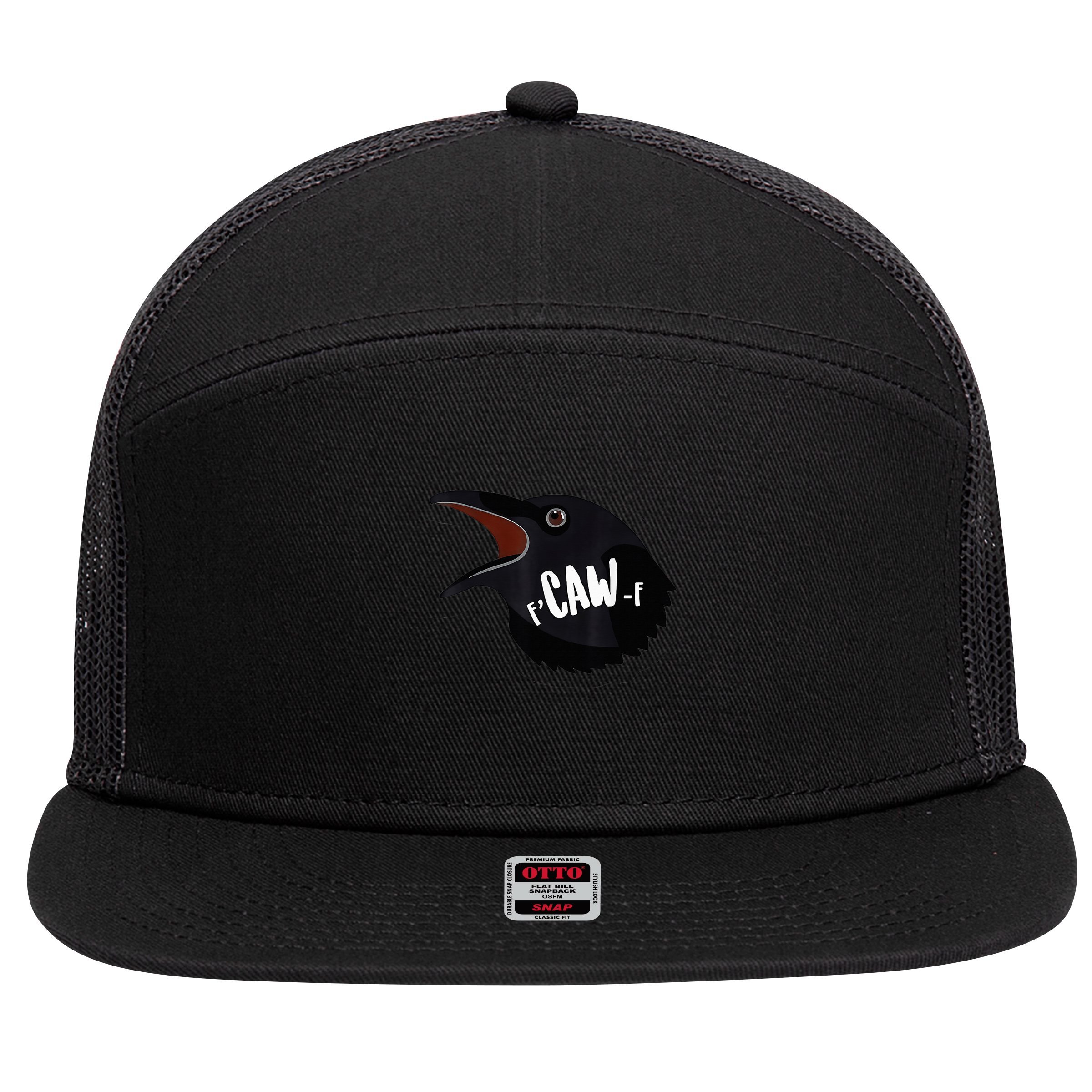 F-Caw-F Black Crow 7 Panel Mesh Trucker Snapback Hat