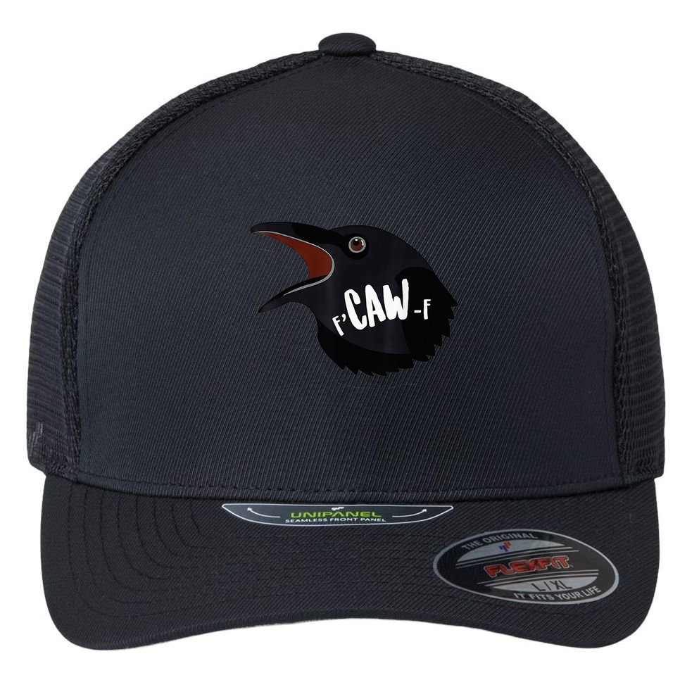 F-Caw-F Black Crow Flexfit Unipanel Trucker Cap