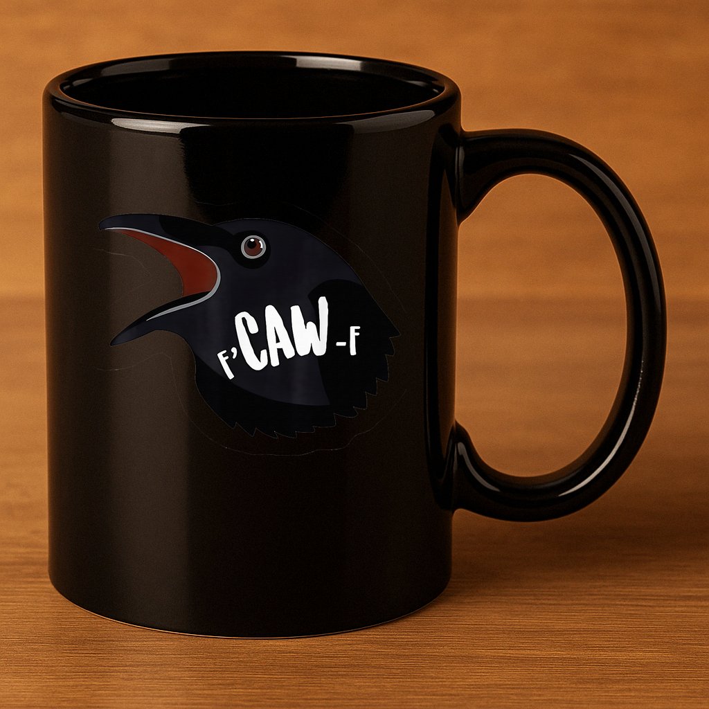 F-Caw-F Black Crow 11oz C Handle Ceramic Mug