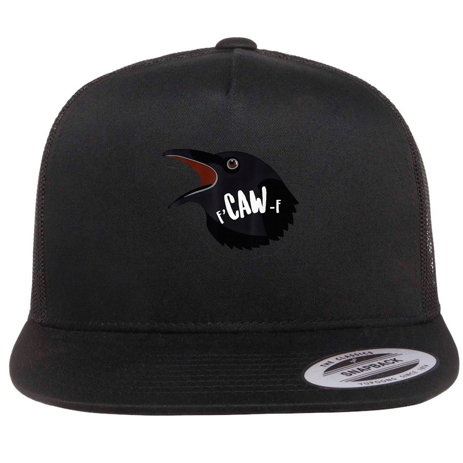F-Caw-F Black Crow Flat Bill Trucker Hat