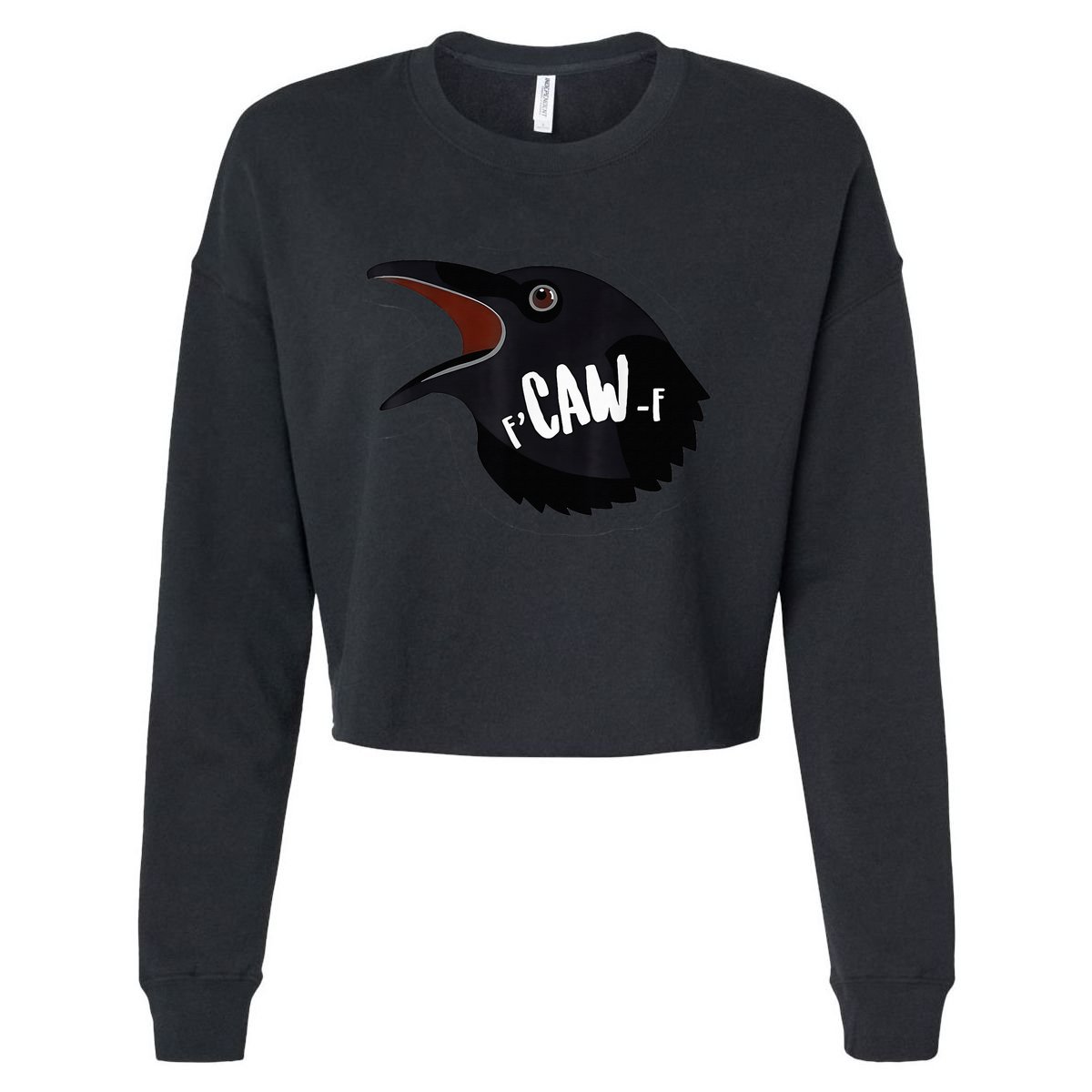 F-Caw-F Black Crow Cropped Pullover Crew