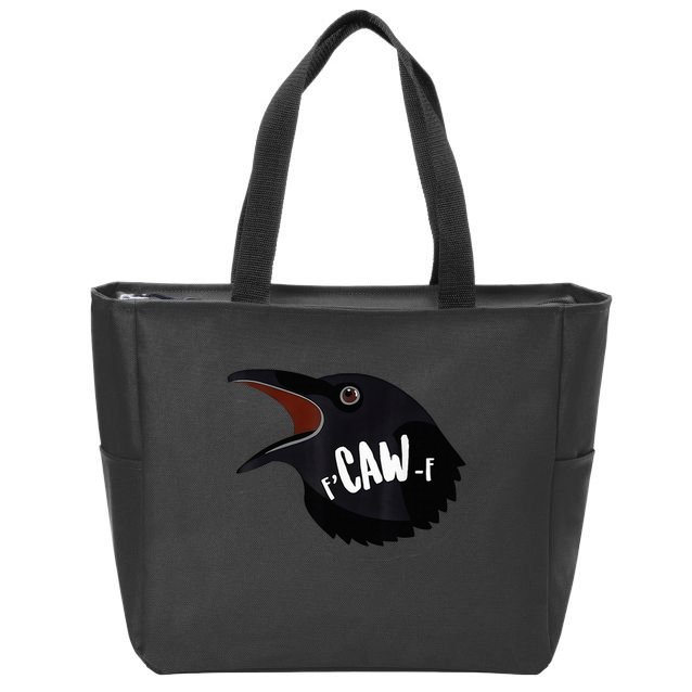 F-Caw-F Black Crow Zip Tote Bag