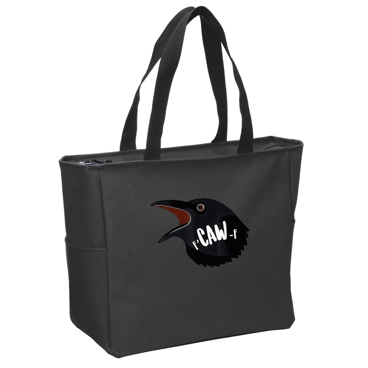 F-Caw-F Black Crow Zip Tote Bag