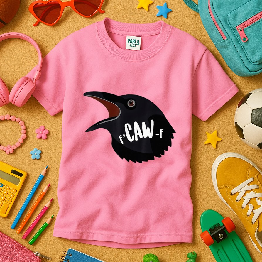F-Caw-F Black Crow Kids T-Shirt