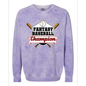 Fantasy Baseball Champion Colorblast Crewneck Sweatshirt