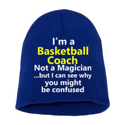 Funny Basketball Coach Job Coaching Instructor Career Gift Short Acrylic Beanie