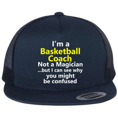 Funny Basketball Coach Job Coaching Instructor Career Gift Flat Bill Trucker Hat