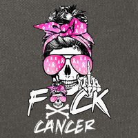 Fuck Breast Cancer Women Warrior Pink Ribbon Messy Bun Hair Cotton Canvas Backpack