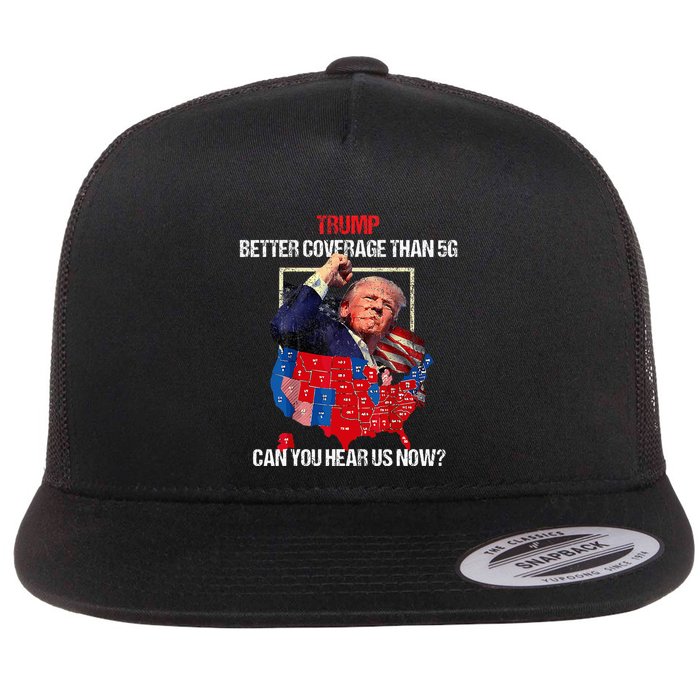 Funny Better Coverage Than 5g Can You Hear Us Now Flat Bill Trucker Hat