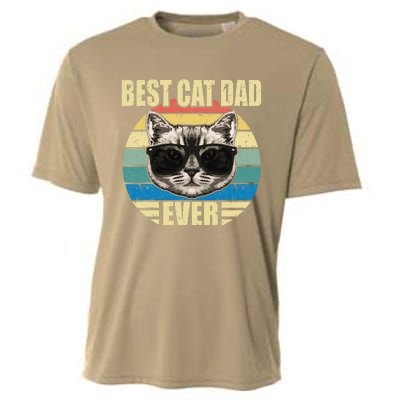 Funny Best Cat Dad Ever Funny Fathers Day Cat Dad Gift Cooling Performance Crew T-Shirt